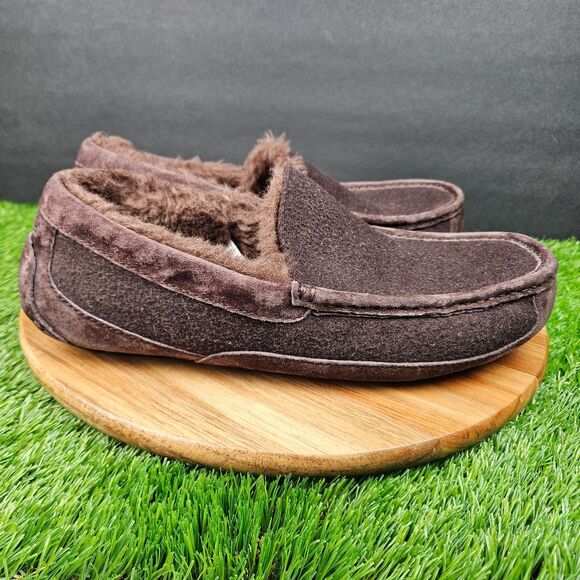 UGG Ascot Mens Size 10 Brown Casual Comfort Slip On Sheepskin Shoes Slippers main image 10